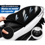 Vi Caro Rks Bolero 50 Motosiklet Sele Kılıfı 3D Fileli Sele Kılıfı Nefes Alan Sele Koruma - Z - 001 Siyah