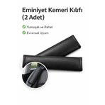 Vi Caro Suni Deri Emniyet Kemeri Kılıfı (2 Adet) – Yumuşak, Evrensel Uyum, Siyah