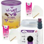 Vi-Vet Naturel Konserve Sir Ağda Seti 800 ml - Profesyonel Depirol Ağda Isıtıcı Makinesi 5 Parça