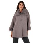 Via Dante Oversize Fit Ceket Yaka Düğmeli Kürk Mont Bayan MONT 6858060