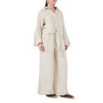 Via Dante Relaxed Fit Güpür Detaylı Bol Paça Keten Pantolon Bayan PANTOLON 699E10941