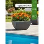 Via Gardenia Yivli Antrasit Plastik Kare Saksı G 52 cm D 52 cm Y 25 cm