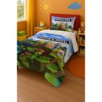 Viadela Minecraft Tek Kişilik Yorgan ve Yastık Kılıfı 150x220