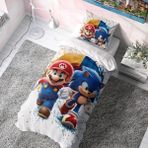 Viadela Sonic Mario Nevresim Takımı (Çarşafsız) %100 Pamuklu 150x220 cm Baskılı Desen