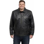 Viamod Leather Büyük Beden Erkek Hakiki Deri Ceket Siyah Gömlek Yaka Premium Gerçek Deri Mont Üretici Garantili - 4XL