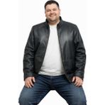 Viamod Leather Büyük Bedenerkek Hakiki Deri Ceket Siyah Hakim Yaka Premium Gerçek Deri Mont Üretici Garantili - 6XL