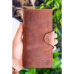 Vianel New York Axel Crazy Deri Unisex Portföy Cüzdan - Taba