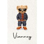 Vianney: Cahier personnalisé avec prénom Vianney | Cadeau d'anniversaire pour enfant, garçon, homme, copain ... | Nounours | 110 pages lignée, Petit Format 6x9 pouces (15,24 x 22,86 cm)