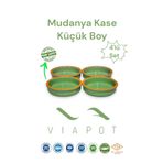 Viapot 4 Adet Mudanya Toprak Güveç Ve Meze Kase Tam Sırlı Çömlek 11,5x3cm 180ml