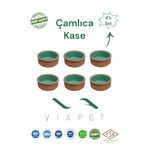 Viapot Çamlıca Toprak Güveç Sosluk Kase Içi Sırlı 6 Adet Çömlek 8x3,5cm 80ml