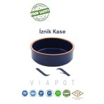 VIAPOT Iznik Toprak Güveç Ve Yoğurt Kasesi Tam Sırlı Çömlek 19x6cm (Lacivert)