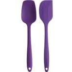 viarella 2li Mor Silikon Kaşık Ve Spatula Seti Isıya Dayanıklı Yanmaz Yapışmaz Çizmez 27cm