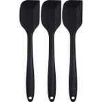 Viarella Silikon Spatula Set Büyük Boy Yanmaz Çizmez Siyah 3'lü