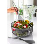 Viatom Akrilik Avantajlı Büyük Boy Salata Kase Seti 22.5 Cm - Servis Çatalı & Kaşığı Antrasit