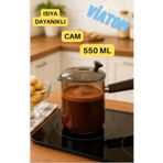 VİATOM Cam Cezve Kahve Cezvesi Cam 550 ml Gri