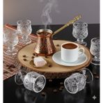 Viatom Kristal Kesme Kahve Yanı Bardağı-6lı Cam Rengi Eşsiz Güzellik Purelegand - Şeffaf
