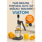 VİATOM Limon Sıkacağı Hediyeli Ev Tipi Nar Sıkacağı Kollu Meyve Presi Narenciye Sıkacağı SİYAH