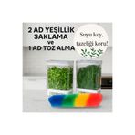 VİATOM Yeşillik Saklama Kabı 2 Ad 2900ML + 1 Ad Toz Alma Saklama Kab Maydonoz,dereotu,tere Roka Yeşillik Beyaz