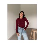 VibeGaia Çilek Doku Bordo Transparan Body