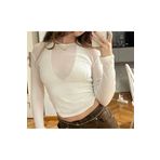 VibeGaia Çilek Dokulu Transparan Beyaz Body