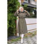 Vibeys Collection Haki Içi Kürklü ve Su Geçirmez Kadın Kışlık Mont & Kaban - 42