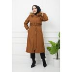 Vibeys Collection Taba Içi Kürkü ve Su Geçirmez Bayan Kışlık Mont&kaban - 46