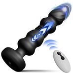 Vibratör, Vibratör, 10 Teleskopik Modlu Anal Fiş, Uzaktan Kumandalı Prostat Uyarıcı, Anal Fiş, Dildo, Titreşimli Seks Oyuncağı, Erkekler, Kadınlar, Çiftler İçin Hareketli (Koyu Siyah)