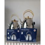 Vıcalına Çaydanlık Set 3 1 Model Alman Markası Üst 3.0 L Alt 1.5 L Paslanmaz Çelik Çaydanlık &ocak Üstü Isıtıcı - Gümüş