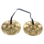 VICASKY 1 Çift Zili Çalmak Pirinç Ziller El Ayarlı Tibet Çanı Çift ​​çan Antik Tingsha Nepal Zilleri Tingsha Meditasyon Zili Tingsha Meditasyon Çanları Buda Bakır Ayarlama Kayış Çocuk