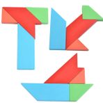 VICASKY 1 Kutu Komik Tangram Oyuncak 3d Rus Blokları Ahşap Oyuncaklar Geometrik Desen Blokları Erken Öğrenen Oyuncak Hayvan Oyuncakları Bulmacalar Büyük Yapboz Çocuk Bambu