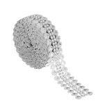 VICASKY 1 Rulo Aşk Matkap Örgü Matkap Gümüş Kemer Gümüş Bant Gümüş Rhinestones Kristal Ab Rhinestones Kristal Bantlama Kemeri Kristal Köpüklü Bant Diy Elmas Örgü Çift Sıra Plastik Kurdele