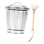 VICASKY 1 Takım mini çöp tenekesi galvanizli çöp tenekesi süs küçük masa saksı kapaklı metal çöp sepeti çöp kutusu fotoğraf pervane ev çöp tenekesi masaüstü küçük çöp tenekesi ütü
