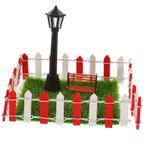VICASKY 1 Takım sokak lambası çim çit süslemeleri mini bahçe ışık modeli heykel dekoru çit dekoru minyatür çim çitler bahçe sanatı minyatür süs oyuncak bebek evi park sandalyesi sahne pp