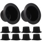 VICASKY 10 Mini Palyaço Silindir Şapka Minyatür Siyah Resmi Şapkalar Plastik Büyücü Şapkaları Süs DIY Noel Şapka Pervane Zanaat Şarap Kapağı Cadılar Bayramı Partisi Için