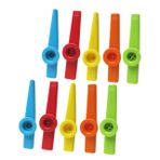 VICASKY 10 Parça Kazoo Plastik Flüt Eğitici Oyuncak Müzik Aleti Mızıka Düdük Aleti Korna Çalmak Eşlik ıslık Müzikal Oyuncak Mini Megafon Nootropik Deposu Pikolo Toplu Çocuk Üflemeli Çalgı