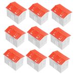 VICASKY 10 Parça Villa Modeli Açık Oyuncak Minyatür Figürler Evi Mini Oyuncak Açık Heykel Masa Manzarası Dekoru Açık Hava Oyun Seti Süs 3 Boyutlu Kum Masası Küçük Model Karın Kası Beyaz