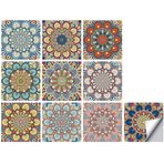 VICASKY 10Pcs Mandala Duvar Karosu Çıkartmaları Peel Sopa Kat Çıkarılabilir Sanat DIY Resimleri su Geçirmez Kendinden Yapışkanlı Çıkartmaları Ev Dekoratif Için Mutfak Oturma Banyo