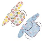 VICASKY 2 Adet Bebek Önlüğü besleme önlüğü doğum vakası bebek uzun kollu önlük bebek kollu önlük parfüm şişesi kolye bebek yemek önlükler su geçirmez kıyafet yemek çocuk Saf pamuk