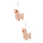 VICASKY 2 Alpaka Kolye Alpaka Süsler Koyun Anahtarlık Alpaka Oyuncak Çanta Kolye Anahtarlık Kawaii Anahtarlık Sevimli Hayvan Süsleri Peluş Alpaka Hayvan Anahtarlıklar Kısa Peluş
