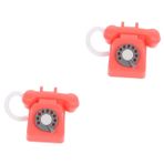 VICASKY 2 Bebek Evi Simülasyon Mini Telefon Modeli Minyatür Retro Sahne Ev Mobilyası (yeşil-38 * 35 * 20mm) 1 Akıllı Telefon Retro Masa Telefonu Oyuncakları Küçük Ev Süsü Pembe Pp