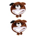VICASKY 2 Doldurulmuş Hayvan Şapkası Çocuk Şapkası Cosplay Şapka Çocuk Peluş Şapka Çocuk Şapka Çocuk Köpek Şapkası Peluş Şapka Kap Köpek Kaputu Çocuklar Için Karikatür Peluş Şapka