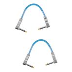 VICASKY 2 elektro gitar kablosu 6.35 yama kablosu gitar pedalı yama kabloları yama kabloları gitar ses kablosu Pedal kablosu gitar pedalı kablosu yama kabloları 6.35 pvc Blue