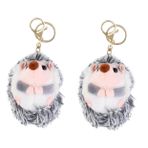 VICASKY 2 Kirpi Anahtarlık çocuk oyuncak çocuk btoys peluş oyuncaklar çanta süsü Araba anahtarları için anahtarlıklar çanta asılı kolye karikatür peluş anahtarlık kısa peluş