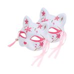VICASKY 2 Sakura Tilki Maskesi halloween costume cadilar bayrami kostumu hayvan maskesi spor yüz maskesi cadılar bayramı kostümleri kostümlü maske cadılar bayramı maskesi plastik Rosy