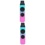 VICASKY 2 Takım Çift Delik Kazoo Alüminyum Alaşımlı Kazoo Öğrenmesi Kolay Müzikal Kazoos Profesyonel Kazoos Pirinç Aletler Çocuk Müzik Aleti Yüksek Teknoloji Ürünü Plastik Malzeme Gitar