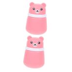 VICASKY 2 toz puf kutusu yenidoğan için bebek pudrası vücut pufu cilt bakım tozu Panda puf kutusu karikatür panda tozu kutusu talk pudrası kılıfı bebek pudrası kabı sünger pembe