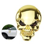 VICASKY 3d Şeytan Kafatası Iskelet Embem Metal Kafatası Araba Gövde Macunu Araba Gövdesi Metal Rozet Çıkartması Otomotiv Metal Kafatası Yaka Kartı Duvar Çıkartması 3 Boyutlu Pencere