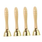 VICASKY 4 Adet Pirinç Çanı Vur Metal El Çanı Noel El Jingle Bells Metal El Çağrı Zili Çalan Zil Noel Çanı El Zili Masa Zili Yemek Hattı Zili El Yemek Zili Bakır Çocuk Ahşap Çan El Tipi