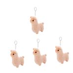VICASKY 4 Alpaka kolye Yumuşak peluş malzeme anahtarlık El işi detaylara sahip anahtarlık anahtarlıklar oyuncak anahtarlık dolması hayvan sevimli peluş alpaka anahtarlık kısa peluş