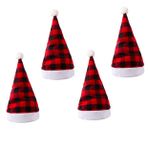 VICASKY 4 Noel Baba Şapkası Noel Şapkası Şapka Giymek Noel Santa Cosplay Kostüm Noel Kostüm Şapka Yenilik Noel Şapka Noel Partisi Bere Kap Noel Şapka Çocuklar Için Şapka Peluş
